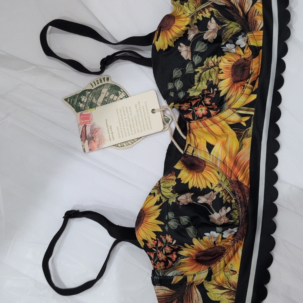 NWT agua Bendita LAUREN BIKINI TOP IN SUN SHOWER SMALL - Picture 4 of 4